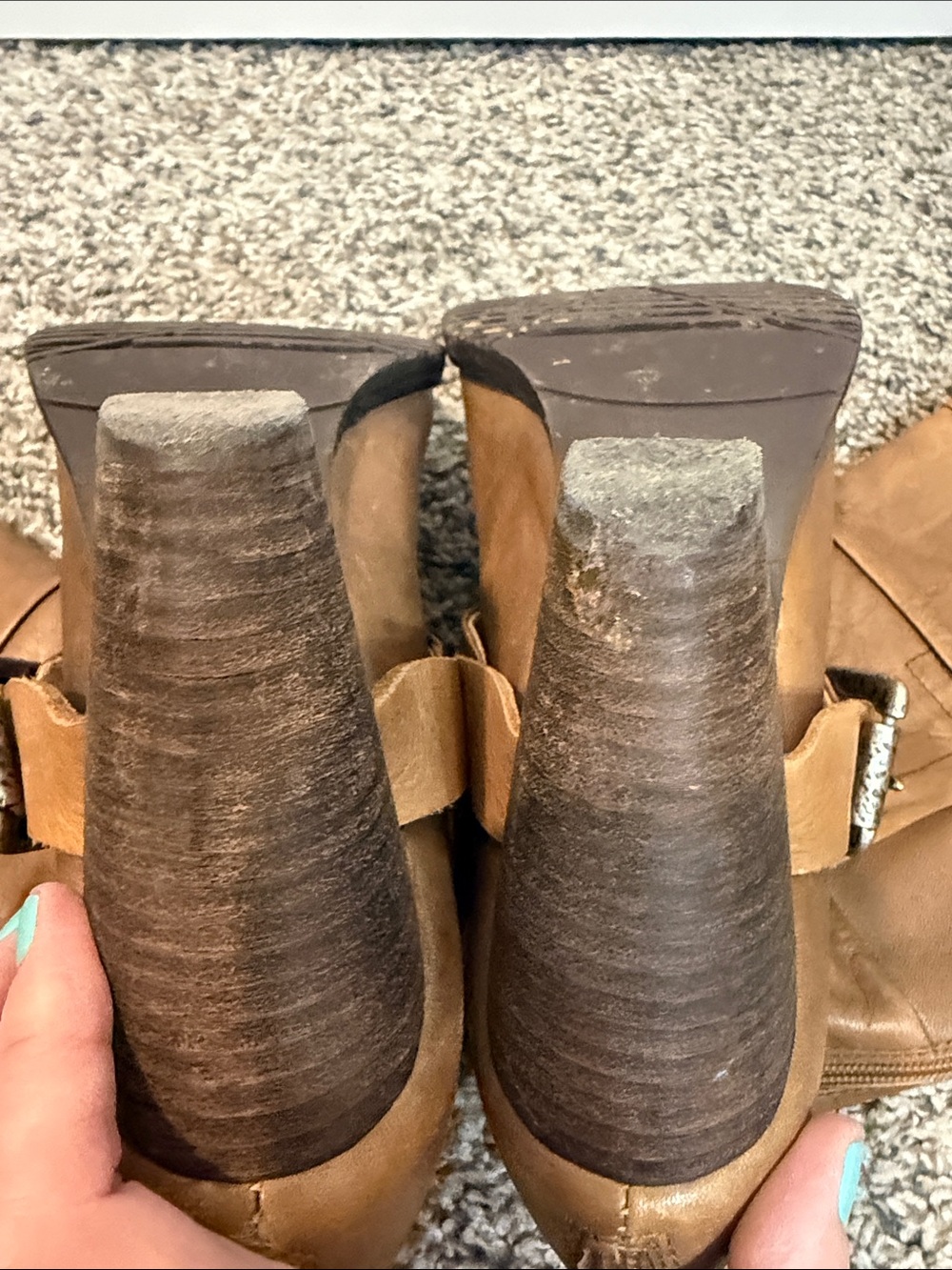 Miz Mooz Soren Tall Camel Buckle Leather Boots 9 - Picture 10 of 11